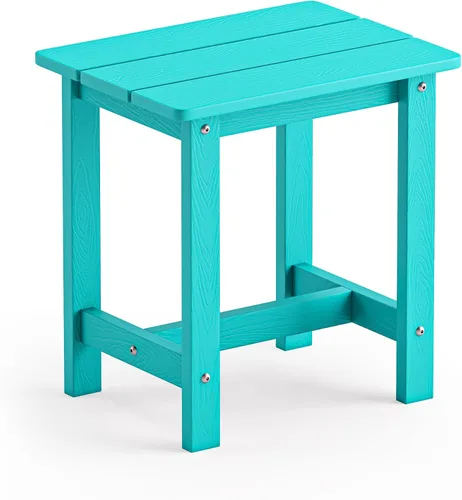 LUE BONA - Mesa auxiliar para exteriores, mesa pequeña de exterior HDPS, mesa auxiliar Adirondack, mesa auxiliar de exterior para patio, porche,