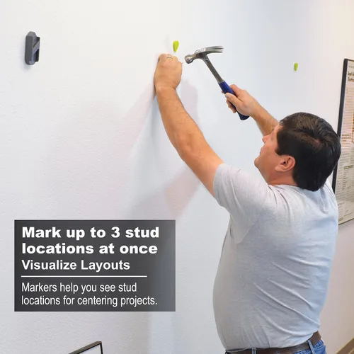 Miniatura 7 de Calculated Industries 7310 StudMark - Buscador de pernos magnéticos con 2 marcadores magnéticos extraíbles, encuentra y marca hasta 3 ubicaciones