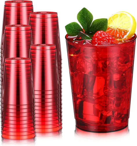 Miniatura 11 de Minatee 100 vasos de plástico desechables de lujo, vasos de cóctel de vino resistentes para graduaciones, bodas y fiestas de cumpleaños, vasos