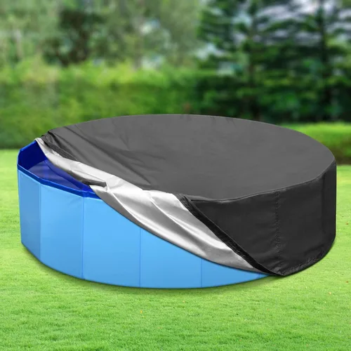 Miniatura 8 de Tufmunb Cubierta plegable de 48 pulgadas para piscina de baño y mascotas, cubierta de piscina plegable redonda portátil con material de tela Oxford