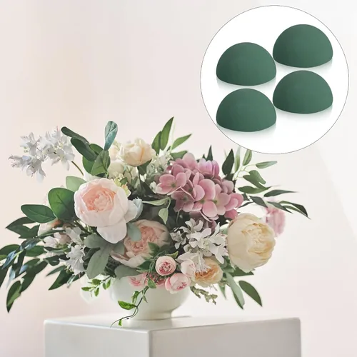 Miniatura 6 de Boao 4 piezas de bloque de espuma floral de medio balón verde, espuma floral húmeda y seca, bolas de espuma verde grandes para manualidades