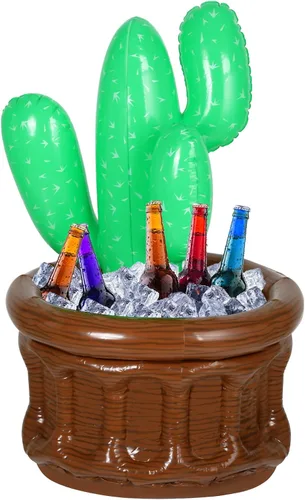Bencailor Enfriador inflable de cactus de 27.6 x 18 pulgadas, cubo de hielo de cactus, enfriador de bebidas para verano, piscina, fiesta, fiesta,