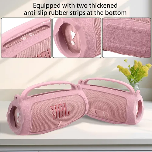 Miniatura 3 de co2CREA Funda de silicona para altavoz Bluetooth portátil impermeable JBL Charge 5, funda suave de viaje portátil con correa para el hombro, funda