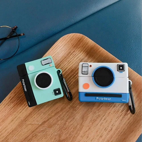 Miniatura 5 de Funda compatible con cámara AirPods 1/2, funda protectora de silicona retro para AirPods, para hombres y mujeres, divertida, kawaii, a la moda