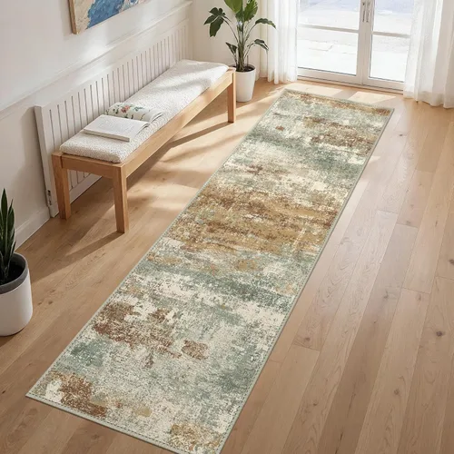 Miniatura 87 de GENIMO Alfombra antideslizante de 2 x 6 pies, lavable para pasillos de cocina, alfombras de cocina modernas abstractas, alfombra ligera de pelo bajo