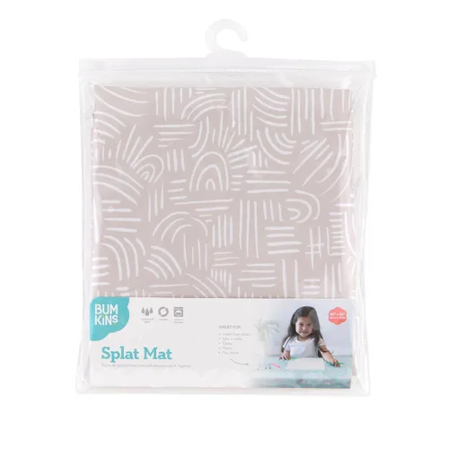 Miniatura 6 de Bumkins Alfombrilla de Splat para Debajo de la Silla Alta, Alfombrilla para Desordenes de Comer para Bebés y Niños Pequeños, Tela Reutilizable B2