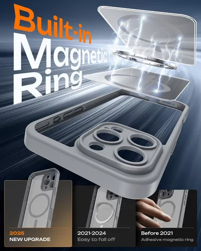 Miniatura 713 de TOCOL Funda para iPhone 11, compatible con Magsafe, protección completa de cámara, imanes integrados, protección contra caídas, funda translúcida