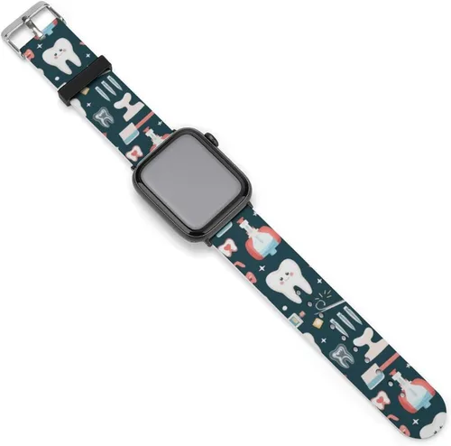 Miniatura 34 de Correa de reloj de silicona suave compatible con Apple Watch para hombres/unisex/jóvenes compatible con Iwatch Series 5/4/3/2/1, Happy Camper