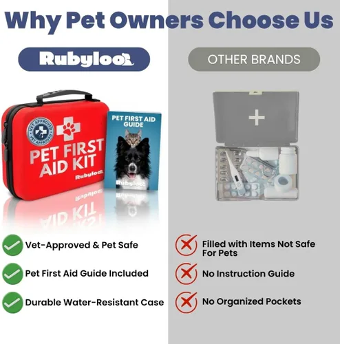 Miniatura 8 de Kit de primeros auxilios para perros – Suministros de primeros auxilios para mascotas aprobados por veterinarios para tratar a perros y gatos en una