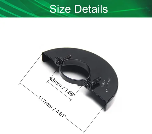 Miniatura 2 de Protector de rueda de metal cubierta 4.606 in (OD) Cut-Off Wheel Guard para amoladora angular eléctrica Carcasa Compatible Negro 1 unids