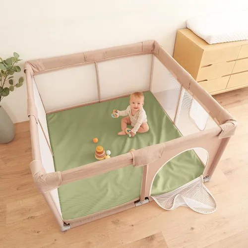 Miniatura 3 de Elegante alfombrilla de juego de cuero vegano para bebé - Suave, fácil de limpiar, crea un área de juego segura para tu bebé - La alfombrilla