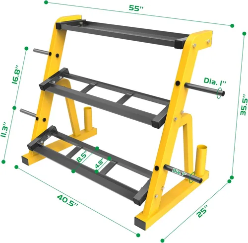Miniatura 4 de Kipika Soporte para Mancuernas de Servicio Pesado de 3 Niveles Multifuncional, Soporte de Peso para Mancuernas, Equipo de Gimnasio en Casa, Adecuado