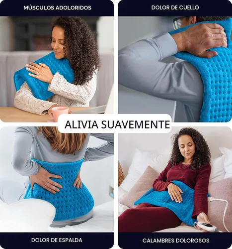 Miniatura 2 de Geniani - Almohadilla térmica eléctrica para alivio del dolor de espalda y calambres, apagado automático, almohadilla térmica suave para terapia