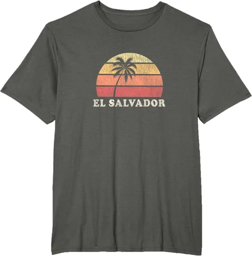 Miniatura 7 de El Salvador Vintage 70s Retro Throwback Design Camiseta, Azul