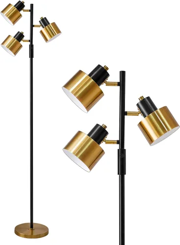 OYEARS Lámpara de pie para sala de estar, iluminación brillante, alta y moderna, industrial, vintage, lámparas de esquina de pie, luz LED, luz de