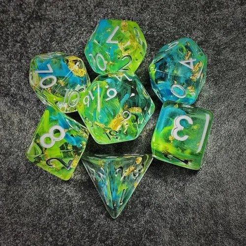 Miniatura 11 de Sage's Portal Cantrips - Juego de dados DND de resina de borde redondo, 7 piezas, juego de dados poliédricos DND para Dungeons and Dragons D&D RPG