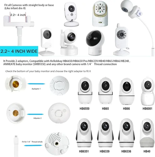 Miniatura 2 de GUCHO Soporte de pie para monitor de bebé compatible con Hello Baby, Infant Optics DXR-8 Pro, Nanit Pro, UKSUP, Vtech, OKAIDI Baby Monitor, Soporte