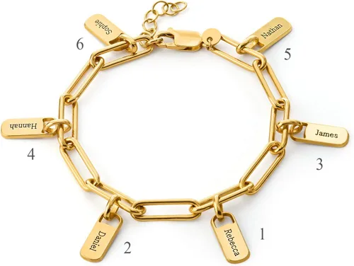 Miniatura 8 de MyNameNecklace Personalized Rory Bracelet with Custom Tag Charms - Diamond Option - by MYKA