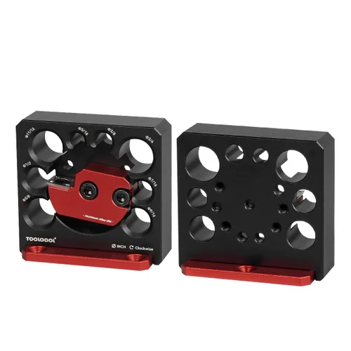 Miniatura 2 de Toolcool Taladro eléctrico Insertos de carburo Dowel Maker Placa cortadora de clavijas de alta velocidad (Imperial 8 agujeros)