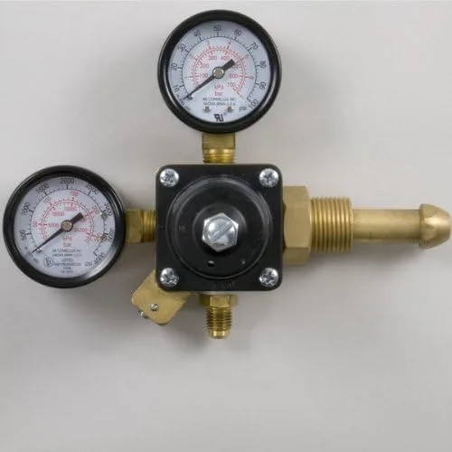 Regulador dual de alta presión del indicador del cilindro de gas del nitrógeno con la válvula de retención para los sistemas caseros del barril del
