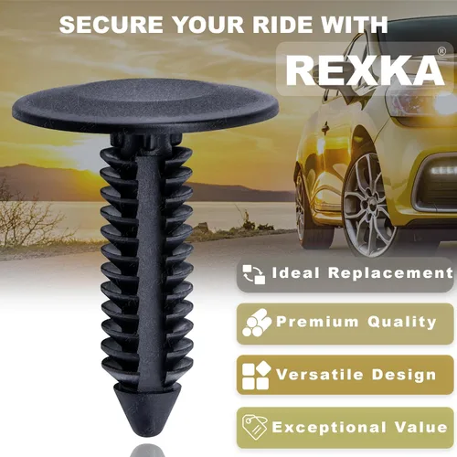 Miniatura 4 de Rexka 100 unids M6.3 Splash Shield Cubierta de la rueda Cubierta de parachoques Retenedor Clip Pin Remache para Jeep Dodge Ram Chrysler 6501916 GM