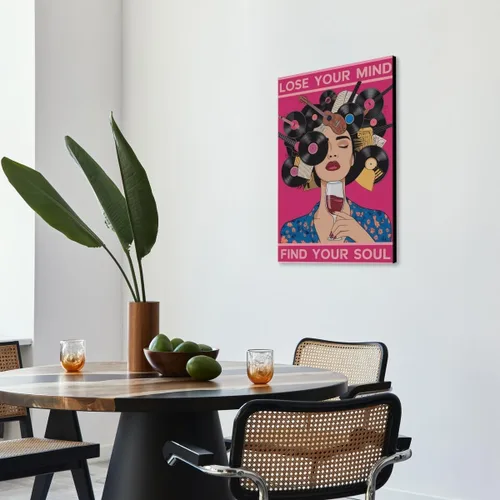 Miniatura 6 de Lienzo decorativo para pared con texto en inglés "Lose Your Mind Find Your Soul", arte de pared con citas inspiradoras para la salud mental, pintura