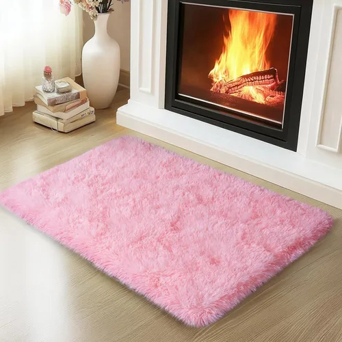 Miniatura 91 de Mugorn - Alfombra de 8 x 10 pies, alfombras grandes, esponjosas, suaves, peludas, antideslizantes, mullidas para interiores, color negro, 8 x 10 pies