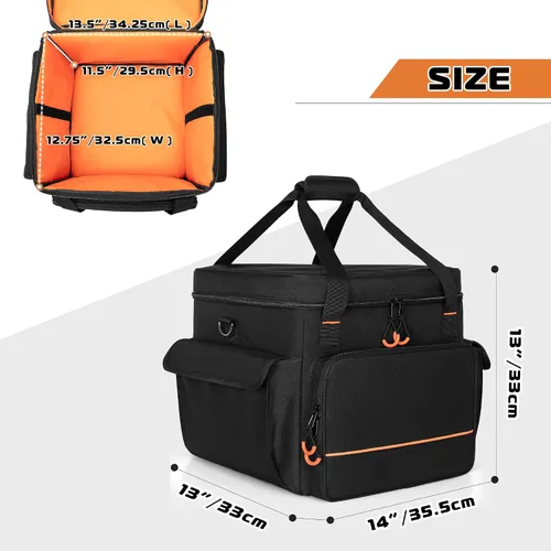 Miniatura 5 de LUXJA Bolsa acolchada para 2 luces de efecto o luces de cabeza móvil, bolsa de luz de efecto con divisor interior y bolsillos para accesorios