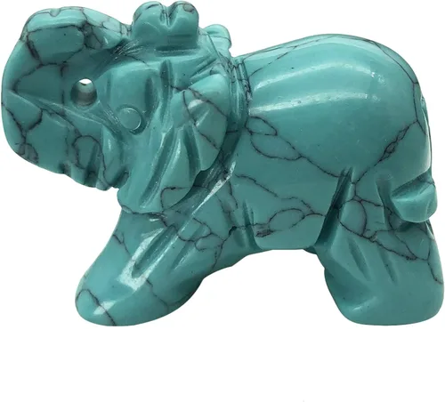 Miniatura 11 de Fekuar Figuras de elefante de cristal curativo talladas a mano de 1.5 pulgadas, escultura de estatua de animal de bolsillo de la suerte, decoración
