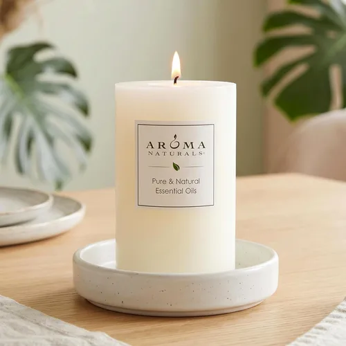 Miniatura 7 de Aroma Naturals Vela de Pilar Perfumada con Aceite Esencial de Naranja, Clavo y Canela, Peace Pearl, 2.5 pulgadas x 4 pulgadas