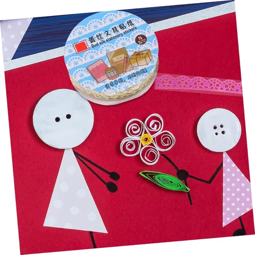 Miniatura 6 de 14 rollos de cinta de encaje macramé para decoración de calcomanías, cinta washi ancha Washi, cinta de envoltura de cinta de recortes, cinta