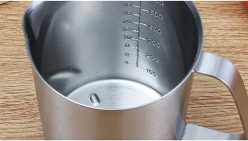 Miniatura 6 de Bettomshin 1 taza medidora métrica de 16.9 fl oz, taza medidora de acero inoxidable, taza de espuma de leche con marca y asa, tazas de mezcla