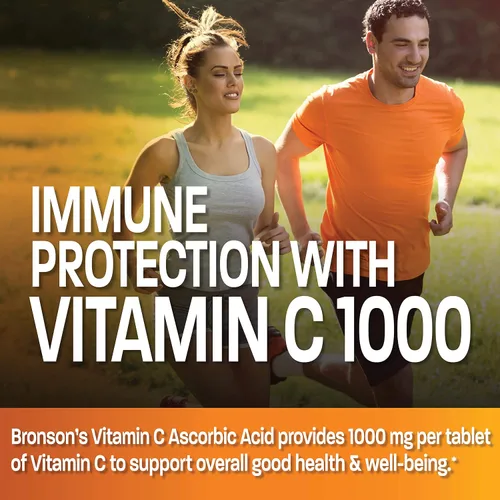 Miniatura 5 de Vitamina C Bronson Vitamins, pastillas de 0,035 oz premium sin OMG, ácido ascórbico, 1