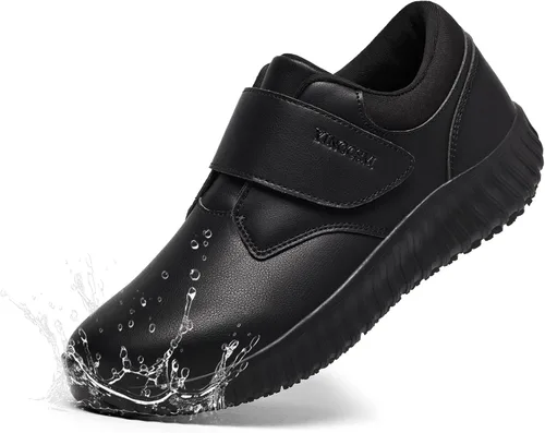 Zapatos de trabajo antideslizantes negros para hombres Servicio de alimentos Restaurante Deslizamiento en el zapato resistente al agua