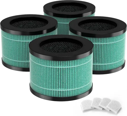 Paquete de 4 filtros de repuesto MK06/MK01 compatibles con AROEVE MK01 MK06 y Kloudi DH-JH01, purificadores de aire ToLife TZ-K1, versión caspa de