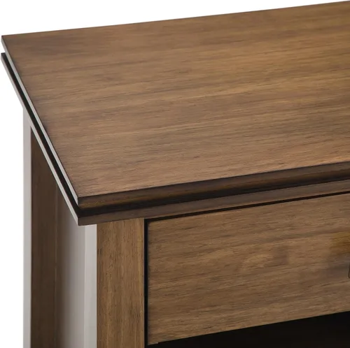 Miniatura 7 de SIMPLIHOME Mesita de noche artesanal de madera maciza de 24 pulgadas de ancho en marrón otoño, mesa auxiliar o auxiliar contemporánea con 1 cajón