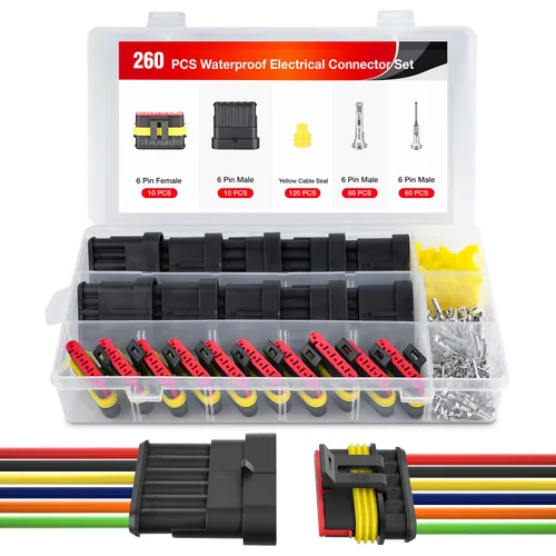 Miniatura 10 de Nilight 622 piezas conectores eléctricos de 1 2 3 4 5 6 pines, enchufe terminal macho hembra, conectores de cable impermeables, juego de conexión