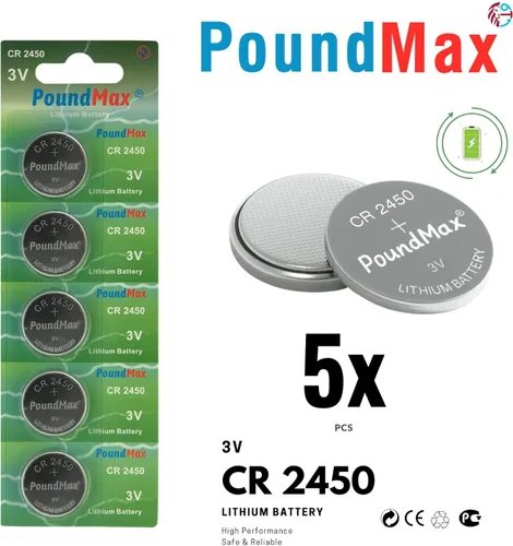 Miniatura 2 de PoundMax CR 2450 Baterías de litio, tipo botón de 3 V, paquete combinado - 5