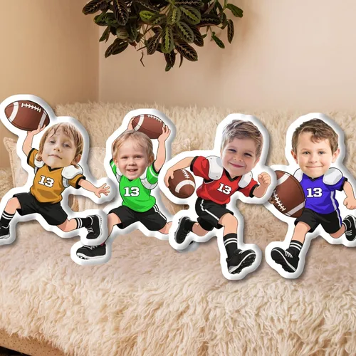 Miniatura 7 de Almohadas personalizadas con temática de béisbol, almohada facial con números personalizados con imagen, almohada en forma de cabeza 3D, divertidos