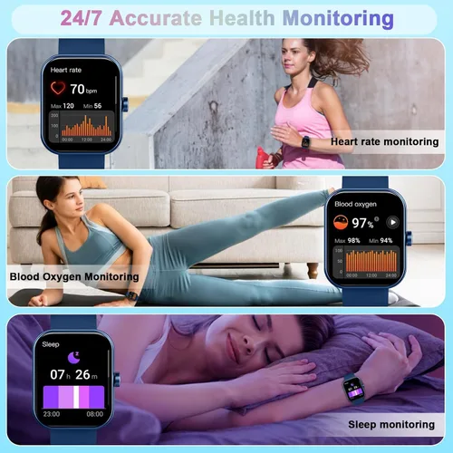 Miniatura 5 de Reloj inteligente (contestar/hacer llamadas), reloj inteligente HD de 1.96 pulgadas para mujer, reloj de fitness 2025 con más de 112 modos
