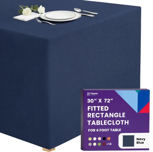 Miniatura 7 de Gee Di Moda - Mantel rectangular a medida en poliéster lavable para mesa de 4 pies, ideal para mesa de bufé, fiestas, cenas, bodas, vacaciones