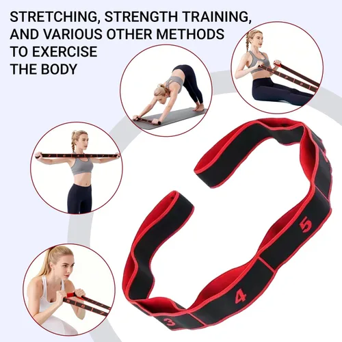 Miniatura 7 de Fitness Resistance Band for Stretching and Yoga, 8-Section Elastic Training Bands with Handles, Numbered Resistance Bands, Fashionable Puller