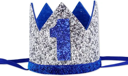 Sombrero de cumpleaños, sombrero de fiesta de cumpleaños, corona de purpurina para el primer cumpleaños para bebé/niña, suministros de fiesta de