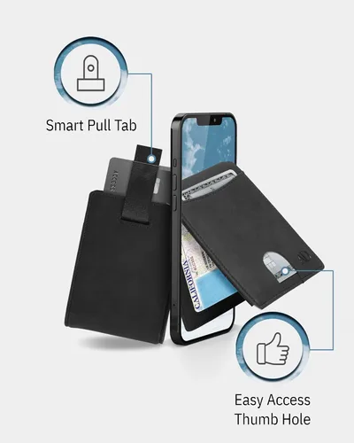Miniatura 14 de Access Denied Billeteras delgadas y plegables para hombre, billetera delgada minimalista con clip para dinero, bolsillo frontal, tarjetero