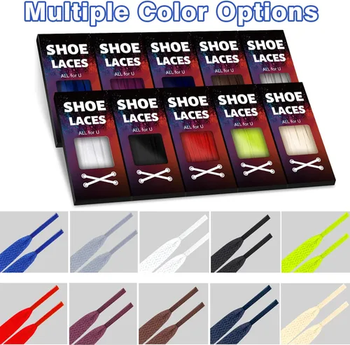 Miniatura 4 de Auihiay 3 pares de cordones planos de 31 a 63 pulgadas, cordones para zapatos deportivos, patines, lona, zapatos para botas