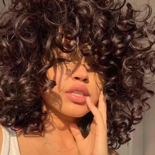 Miniatura 12 de Pelucas rizadas cortas y sueltas para mujeres negras, peluca afro para mujeres negras, peluca rizada para mujeres, pelucas sintéticas para mujeres