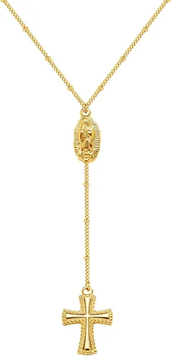 Miniatura 68 de Collar de cruz para mujeres y niñas, delicado chapado en oro de 14 quilates, gargantilla con dije de cruz que no se deslustra, impermeable, moderno