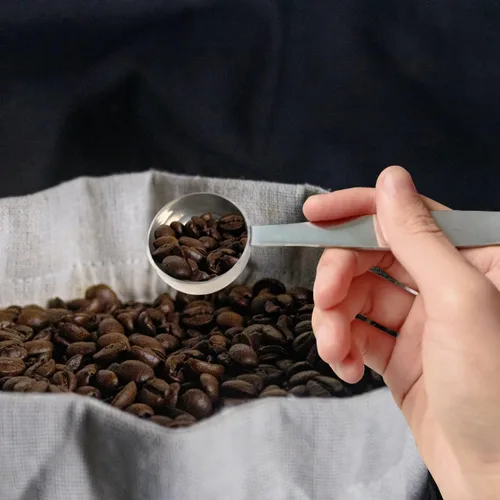 Miniatura 4 de Cucharas de café 2 en 1, cucharada de acero inoxidable 304, con parte inferior prensada para prensa de granos de café, prensa de molienda de café