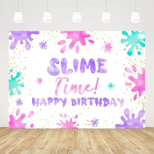 Telón de fondo de cumpleaños de 7 x 5 pies para fiesta, grafiti colorido que brilla con salpicaduras de niños, pancarta colorida de fiesta para