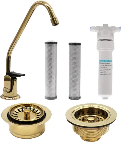 Miniatura 20 de Westbrass CO133-62 Kit de grifo dispensador de agua fría pura estilo Touch-Flo de 8 pulgadas con filtro, paquete de 2 cartuchos de repuesto, colador
